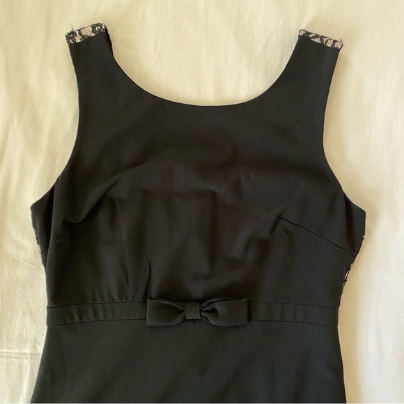 Forever 21 Black Bow Pleated Lace A Line Mini Dress Small - Picture 6 of 8
